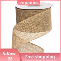 ริบบิ้นผ้าป่าน RUPANBO039392692 2-1/2นิ้ว X 10หลาริบบิ้นริบบิ้นเมทัลลิคขอบมีสายทึบริบบิ้นผ้าหัตถกรรมคริสต์มาสแบบทำมือโบว์ใหญ่