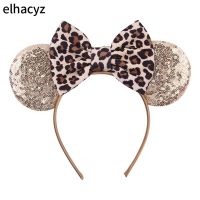 10pcslot New Chic Sequins Mouse Ears Leopard Bow Hairband Headband Girls Women Hair Decoration Party Headwear Hair Accessories