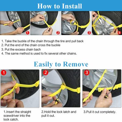 Universal Yellow Tire Anti-Skid Cable Belts For Emergency Mud Snow Survival Traction Multi-Function Car Tire Chains Accessories