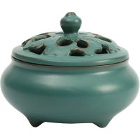 ▪☍◊ Plate incense burner ceramic tea ceremony indoor line bedroom air purification auspicious cloud burner