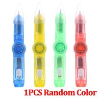ปากกาลูกลื่น LED แบบหมุนได้4ชิ้นปากกาเจลกลิตเตอร์เท่ๆมีไฟของเล่นใช้การบีบอัดปากกาของขวัญนักเรียนอุปกรณ์การเรียน