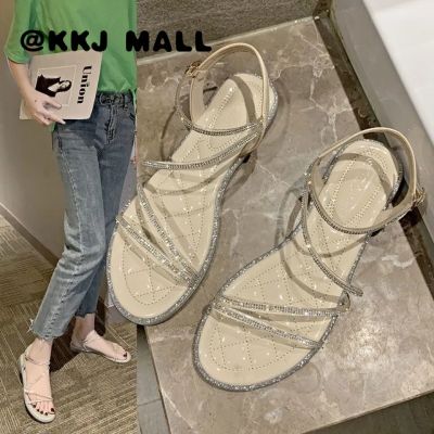 KKJ MALL รองเท้า รองเท้าแฟชั่นญ รองเท้าแตะผู้หญิง 2022 ฤดูร้อนใหม่สไตล์เกาหลีแฟชั่นส้นแบนรองเท้าแตะผู้หญิง