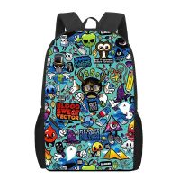 【LZ】卐  Anime Graffiti Sticker Padrão Bolsa de Escola para Meninas e Meninos Casual Book Bag Mochila Diária Mochilas de Viagem Crianças Adolescente