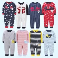 2020 Baby Pajamas Zipper Up Cotton Romper Infant Boys Clothes Sport Fall Outfits For Baby Girls Christmas Clothes 12 Month Girl