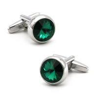 ผู้ชายหรูหราคริสตัล Cufflinks สีเขียวหินคุณภาพสูงงานแต่งงาน Cuff Links จัดส่งฟรี