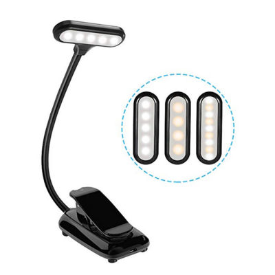 Adjustable LED Book Light With Goosenecks Clip 5 LEDs AAA Battery Powered Flexible Night Reading Desk Lamp Notebook Cool White