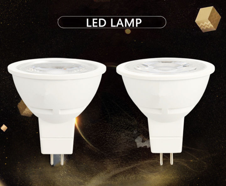 หลอดไฟ-led-lamp-cup-220v-7w-ขั้ว-gu5-3-mr16-แสงขาวแสงวอร์มไวท์-led-lamp-cup-ขั้ว-gu5-3-mr16-หลอดไฟขนาดเล็ก