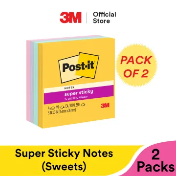 Post-it Super Sticky Notes, 3x3 in, 5 Pads, 2x the Sticking Power, Playful  Primaries, Primary Colors (Red, Yellow, Green, Blue, Purple)