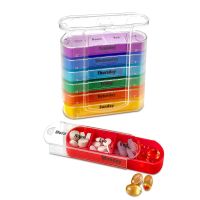 【CW】▧  Weekly 7 Days Pill 28 Compartments Organizer Plastic Medicine Storage Moisture for