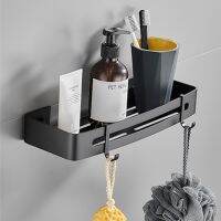☁☃ Bathroom Shelves with Two HookWall Mounted Shower Storage Shelves Organizer for BathroomKitchen