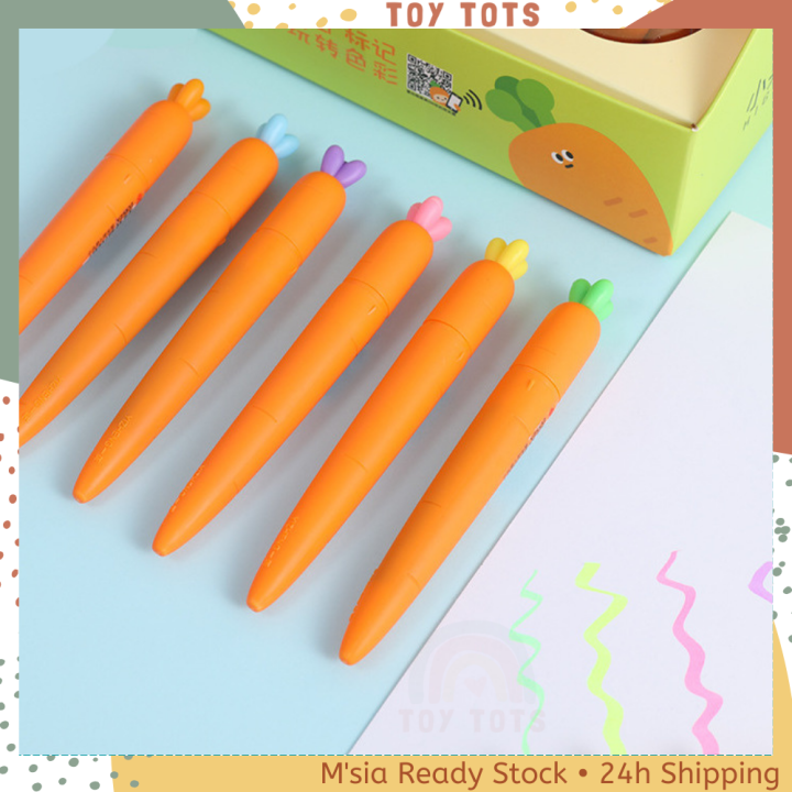 Carrot Highlighter Kids Pen Soft Silicone Cute Kindergarten School ...