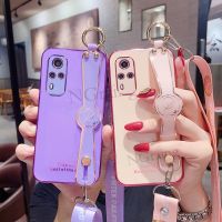 【Enjoy electronic】 Plating Phone Capa VIVO Y53S Y33 Y31 Y51 Luxury Shoulder Wrist Strap Bracket Soft Case