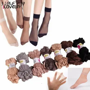10Pcs/5Pair Summer Socks Velvet Silk Women Short Socks Cotton