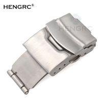 rfgykdtg HENGRC Stainless Steel Watch Buckle 18 20 22 24mm Men Watchband Strap Silver Metal Insurance Deployment Clasp Accessories