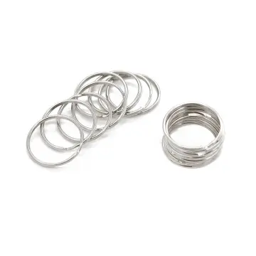 50pcs Key Rings Chains Split Ring Hoop Keychain Holders Metal Loop Steel  Accessories 25mm