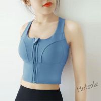 【hot sale】✹ C04 [Mermaid Line] Breathable Sexy Medium-Strength Sports Underwear Women Shockproof Yoga Bra Front Zipper Vest Fitness Running Can Wear Outside