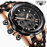 ⌚ นาฬิกา LIGE 9972 new timing calendar quartz movement noctilucent pointer six stitches multi-function mens watch