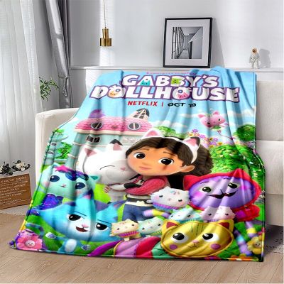（in stock）Gabbys Dollhouse Blanket Kawaii Baby and Girl Super Soft Warm Flannel travel blanket bedding sofa bed blanket（Can send pictures for customization）