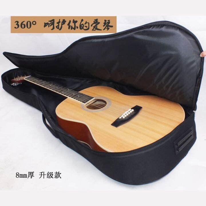 genuine-high-end-original-free-shipping-black-backpack-folk-acoustic-guitar-bag-cotton-thickened-5-8mm-universal-40-inch-41-inch-gig-bag