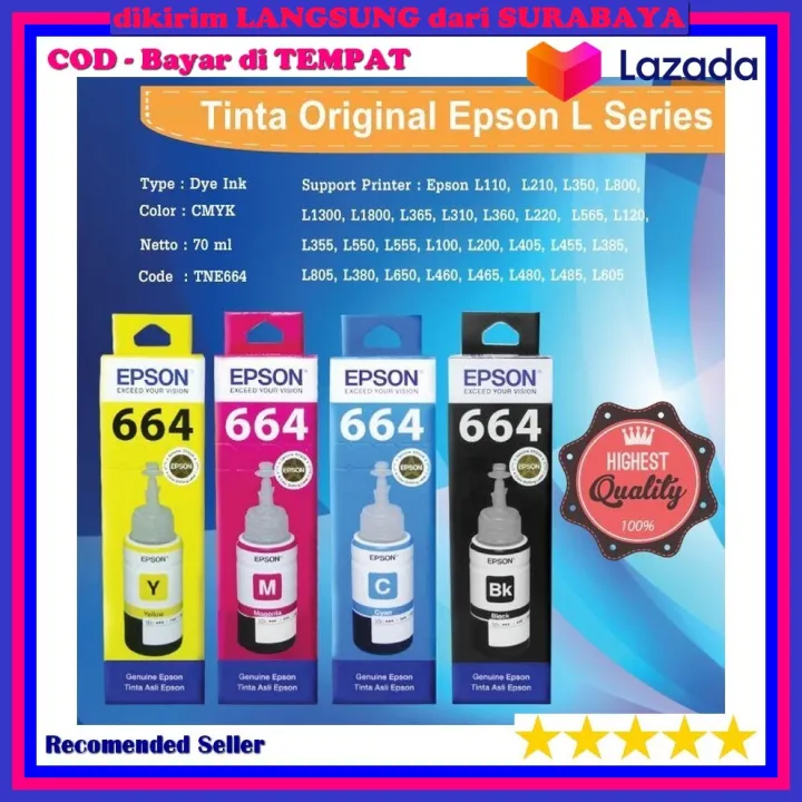 Tinta Cartridge Printer Epson 664 T664 Untuk Printer Epson L100 L110 Lazada Indonesia 9099