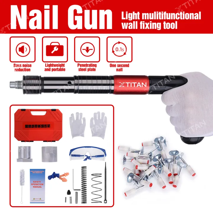 XTITAN Manual Steel Nail Gun Cordless（20 Free Nails)Tufting Gun Rivet ...