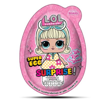 L.O.L Super Egg บิสคิโอ แอลโอแอล ซุปเปอร์เอ้ก บิสกิตราดช็อกโกแล็ต 30 กรัม
