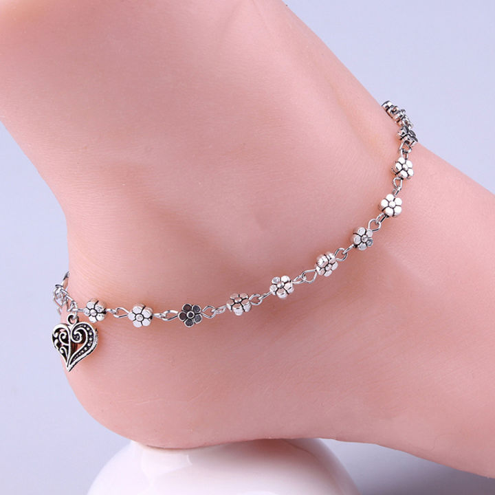 belle-new-fashion-foot-chain-วินเทจสีเงินกลวงพลัมเดซี่ดอกไม้หัวใจ-รูป-anklets-สำหรับผู้หญิง-charm-ข้อเท้าสร้อยข้อมือเท้าเครื่องประดับ