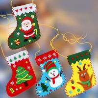 Internet Celebrity Hot Style  High-Quality Material Production  Christmas Red Knitted Gift Bag  High-end Home Window Pendant DIY Socks Tights