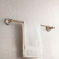 □❐☁ Vidric Towel Bars 60cm Single Wall Mounted Towel Bar Towel Holder Solid Brass Antique Finish Bath Products Bathroom Acce