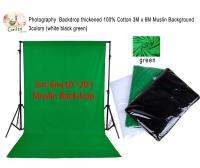 Photography Backdrop thickened 100% Cotton 3M x 6M Muslin Background 3colors (white black green) ฉากหลังการถ่ายภาพหนา 3M x 6Mมัสลินผ้าฝ้าย 100% 3สี ( สีขาว สีดำ สีเขียว )