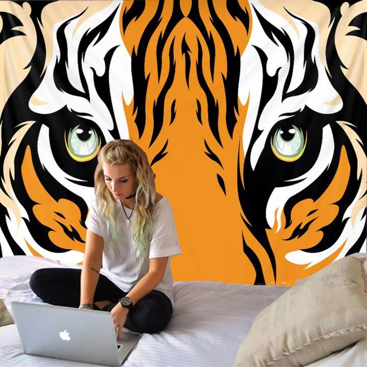 cw-tiger-tapestry-cartoon-dorm-room-painted-wall-hanging-boho-jungle