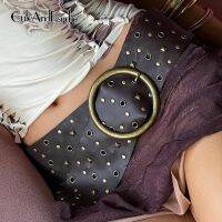 【YF】 Cuteandpsycho Fashion Big Metal Round Buckle Accessories for