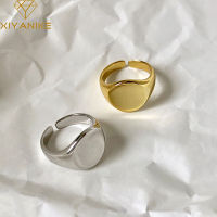 【2023】XIYA Silver Color Opening Rings for Women Couples New Fashion Simple Smooth Round Handmade Ring Party Jewelry Gifts