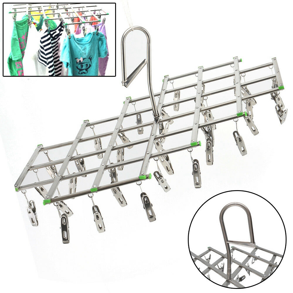 35 Pegs Folding Laundry Clothes Socks Underwear Airer Dryer Hanger Drying Clips 