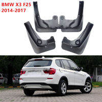 Mud Flaps ด้านหน้าและด้านหลัง Mudguards Splash Guards รถกันชนสำหรับ BMW X3 2014-2017 F25