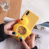 3D Game Yellow Duck Cases Liquid Silicone Cover for X Xs 11 12 mini 13 Pro Max XR 6S 7 8 Plus SE 2020 5 Reduce Stress Toy