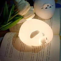 Cute Creative LED Silicone Animal Night Light Bedroom Study Protection Glasses Reading Light USB Charging Light Holiday Gifts Night Lights