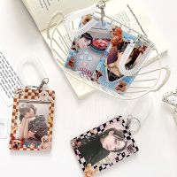 3 Inch Photocard Holder Acrylic Kpop Photocard Holder Kpop Idol Photo Card Protector with Pendant Credit ID Student Card Display