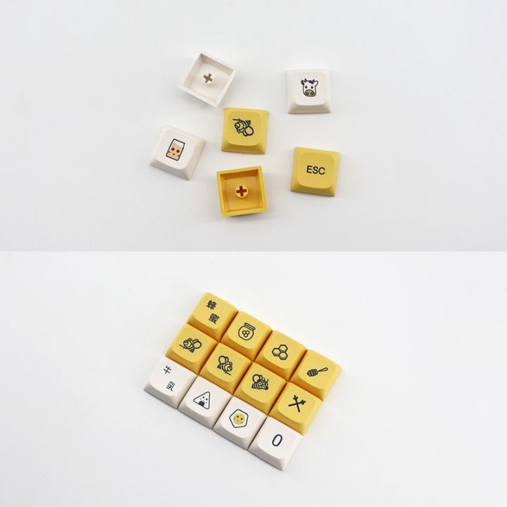 137-key-honey-milk-keycaps-pbt-keyboard-keycap-xda-profile-sublimation-milk-white-english-mechanical-keyboard-key-cap-basic-keyboards