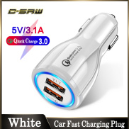 C-SAW 30W Sạc Nhanh 3.0 Sạc Xe Hơi Cổng USB Kép Cổng Nhanh Chóng Bộ Chuyển