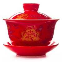 Chinese Tureen Cup Ceramic Teapot Tea Kettle Dragon/peony Chinese Style Kung Fu Tea Sets Best Wedding Gift For Friends D007