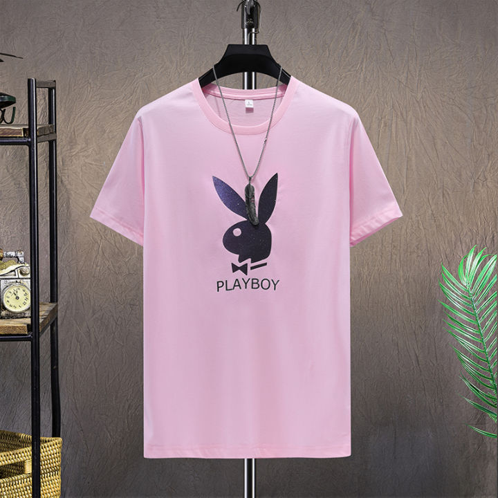 playboy-แฟชั่นผู้ชายลำลองเสื้อยืดพิมพ์ภาพคอกลมยี่ห้อ-top-ชุดชั้นในเสื้อยืด