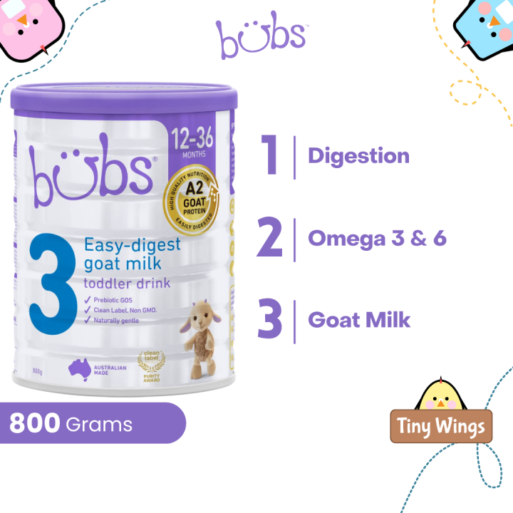 Bubs Organic Australian Goat Milk Toddler Drink Stage 3 800G Baby