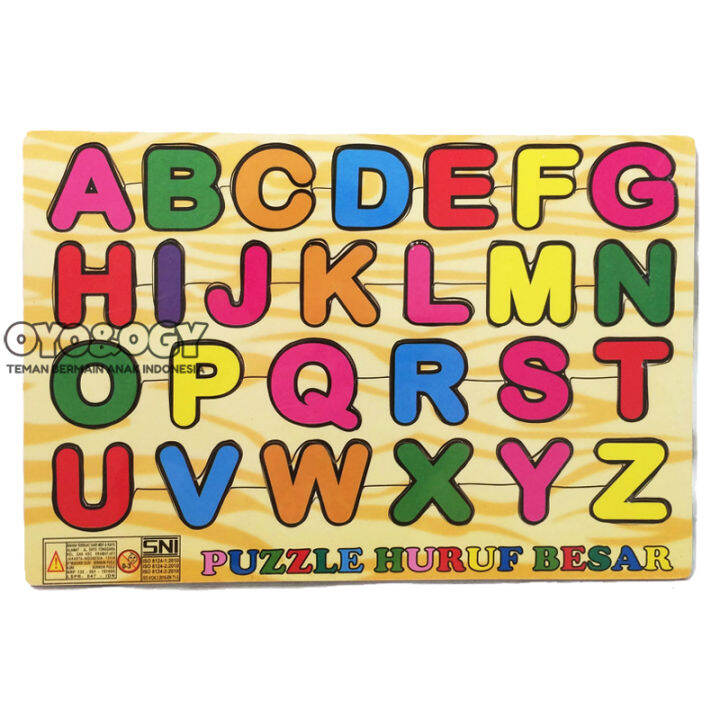 Mainan Edukasi Anak Puzzle Kayu Abjad Alphabet Huruf Besar Kapital ABC ...