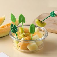 Cute Fruit Fork Turtle Leaf Fruit Stick School Supplies Children Cartoon Fruit Stick