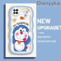 Chenyyka เคสสำหรับ Xiaomi Redmi 9C NFC Redmi 8 9A 10C เคสการ์ตูนโดราเอมอนน่ารักใหม่ มาการอนคลื่นขอบกันกระแทกแบบใสนุ่มเคสมือถือโปร่งใสกล้องถ่ายรูปที่สร้างสรรค์ซิลิกาเจลฝาครอบป้องกัน