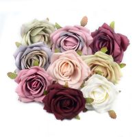 hotx【DT】 5pcs 7cm Large European Silk Artificial Heads Wedding Decoration Garden Crafts Fake Flowers