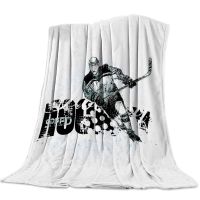 Flannel Fleece Throw Blankets Ice Hockey Player Sports Decorative Blankets Lightweight Super Soft Luxury Cozy Blanket Queen