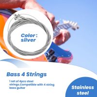 4 Pcs Stainless Steel Bass Strings Parts Accessories Guitar String Silver Plated Gauge Music Accessories