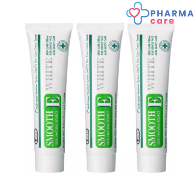 (แพ็ค 3)Smooth E Cream Plus White 60 กรัม  สมูทอี ครีม พลัส ไวท์ [Pharmacare]